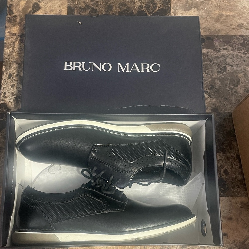 Kids Black Bruno Marc Dress Shoes